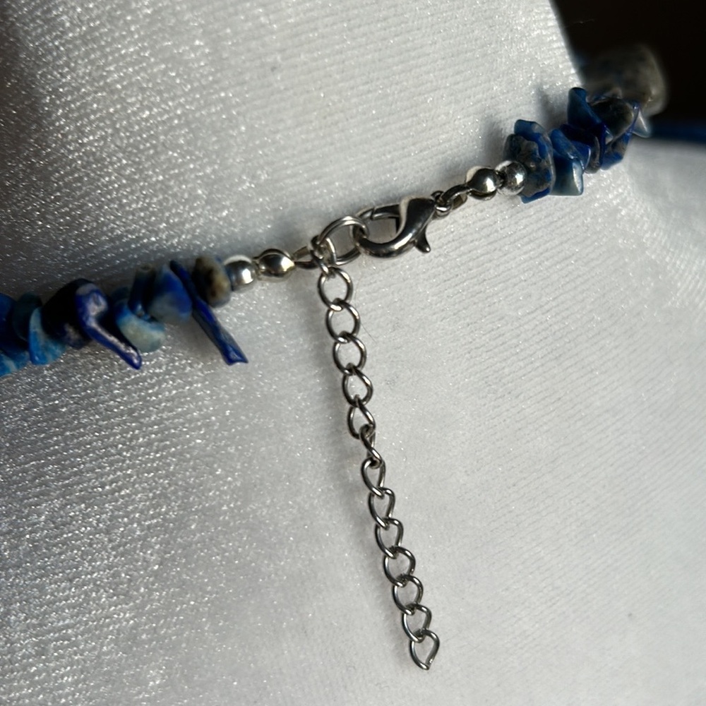 Lapis Chip and Bead Necklace - Blue Stone Jewelry - Picture 4 of 8